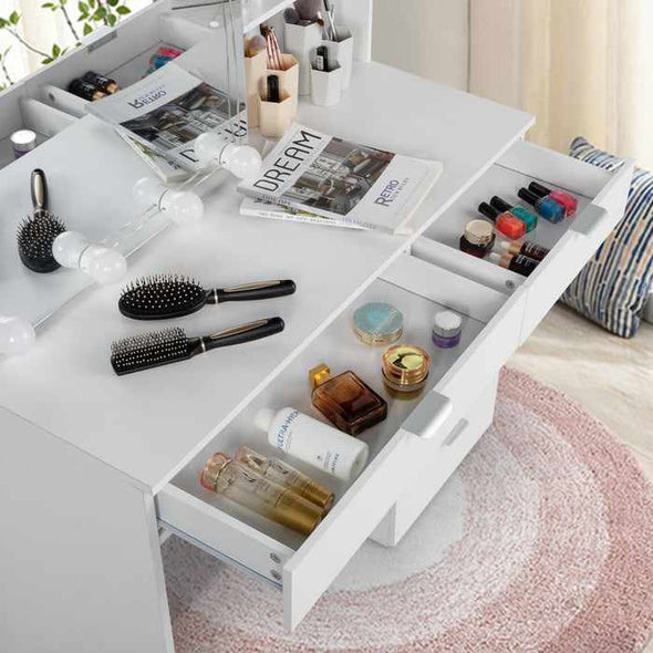 Makeup Vanity Mirror Desk With LED Lights - Aroflit