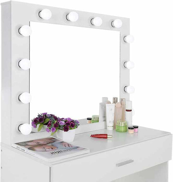 Makeup Vanity Mirror Desk With LED Lights - Aroflit