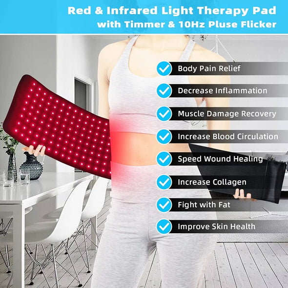 Medical - Grade Infrared Light Therapy Pad Belt for Pain Relief & Recovery - Aroflit