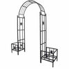 Metal Garden Trellis Vinyl Rose Arbor Archway Gate - Aroflit