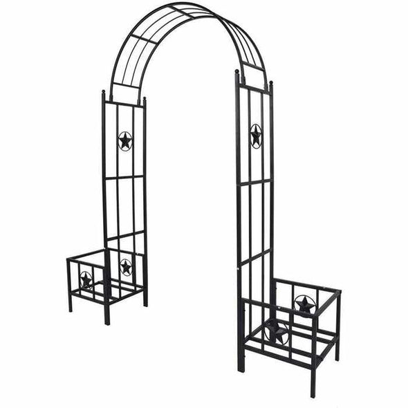 Metal Garden Trellis Vinyl Rose Arbor Archway Gate - Aroflit