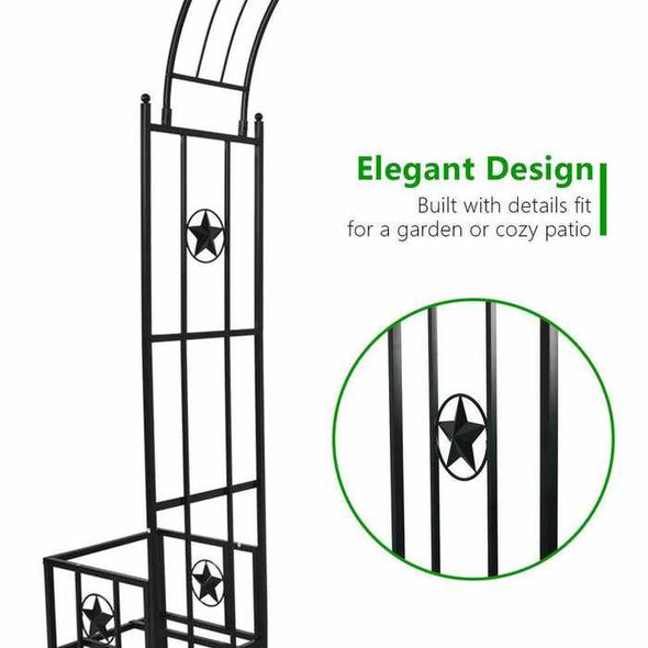 Metal Garden Trellis Vinyl Rose Arbor Archway Gate - Aroflit