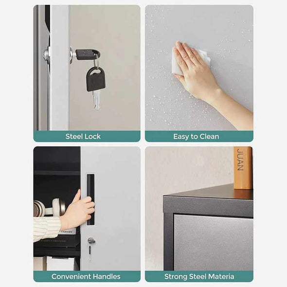 Metal Steel Garage Storage File Locking Cabinet - Aroflit