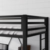 Metal Twin Loft Bed Frame with Desk, Guardrail, Ladder, and 400lb Capacity - Aroflit