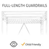 Metal Twin Loft Bed Frame with Desk, Guardrail, Ladder, and 400lb Capacity - Aroflit