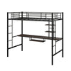 Metal Twin Loft Bed with Desk and Storage – Space - Saving & Stylish Design - Aroflit