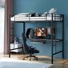 Metal Twin Loft Bed with Desk and Storage – Space - Saving & Stylish Design - Aroflit
