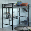 Metal Twin Loft Bed with Desk and Storage – Space - Saving & Stylish Design - Aroflit