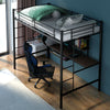 Metal Twin Loft Bed with Desk and Storage – Space - Saving & Stylish Design - Aroflit