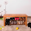 Modern 3 - Tier Bamboo Shoe Bench for Entryway & Home Organization - Aroflit