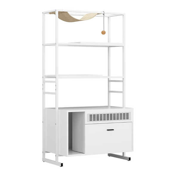 Modern Cat Climbing Condo Tower Tree With Litter Box - Aroflit