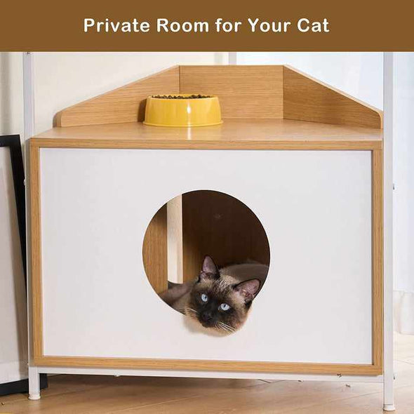 Modern Cat Climbing Condo Tower Tree With Litter Box - Aroflit