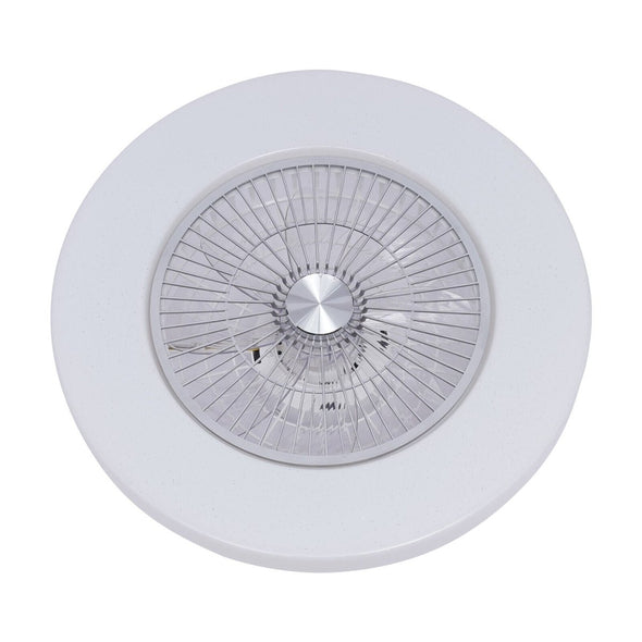 Modern LED Flush Mount Ceiling Fan with Light for Living Room - Aroflit