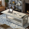 Modern Lift Top Coffee Table with Storage, Drawers & Adjustable Height - Aroflit