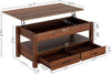 Modern Lift Top Coffee Table with Storage, Drawers & Adjustable Height - Aroflit
