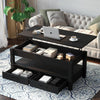 Modern Lift Top Coffee Table with Storage, Drawers & Adjustable Height - Aroflit