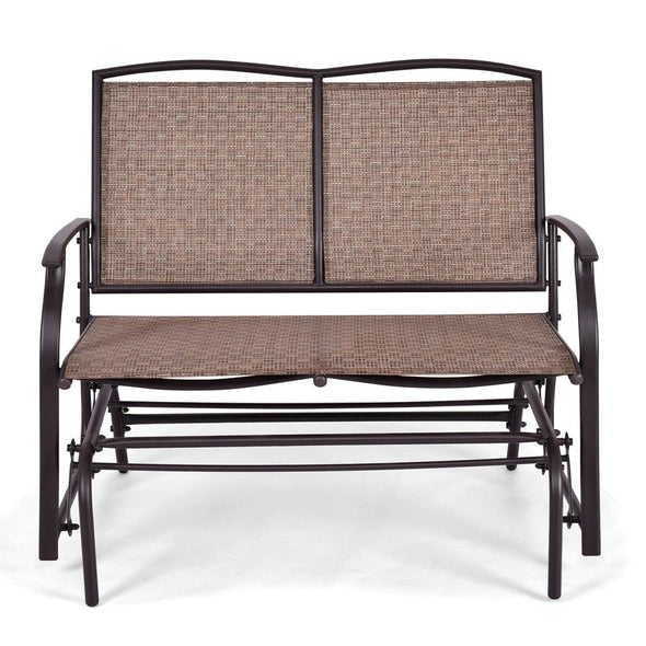 Modern Metal Loveseat Glider Bench for Patio & Garden, Comfortable - Aroflit