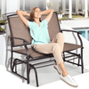 Modern Metal Loveseat Glider Bench for Patio & Garden, Comfortable - Aroflit