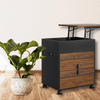 Modern Solid Wood Bedside Nightstand Swivel Table with USB Ports - Aroflit