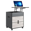 Modern Solid Wood Bedside Nightstand Swivel Table with USB Ports - Aroflit