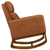 Modern Wooden Cushioned Rocking Chair with Side Pockets for Comfort - Aroflit