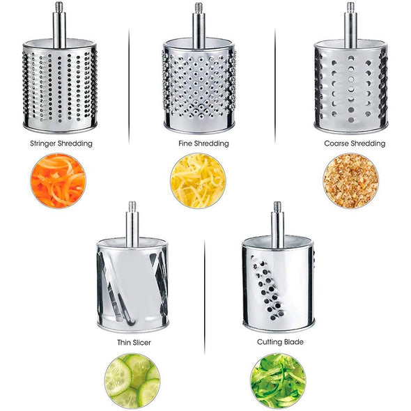 Multi - Functional Kitchen Rotary Grater, Shredder, Slicer for Meal Prep - Aroflit