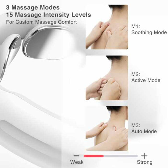 Neck Massager Smart Cervical with Hot Compress Relaxation Mode – 1600mAh Battery / Blue - Aroflit