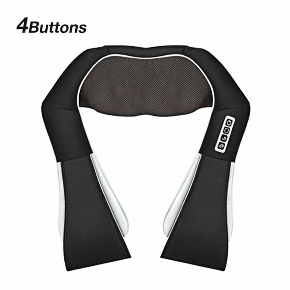 Neck Shoulder and Back Massager With Heat Massage / Low Noise and Over Heating Protection Mode – Beige / 4 Keys - Aroflit