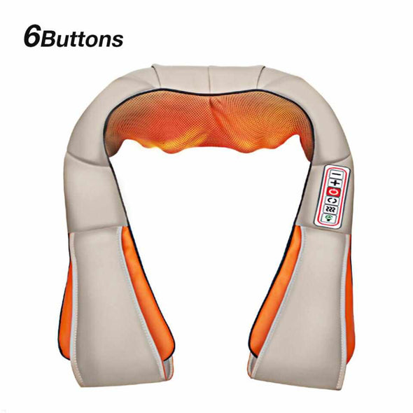 Neck Shoulder and Back Massager With Heat Massage / Low Noise and Over Heating Protection Mode – Beige / 4 Keys - Aroflit