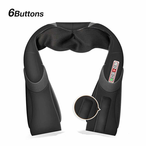 Neck Shoulder and Back Massager With Heat Massage / Low Noise and Over Heating Protection Mode – Beige / 4 Keys - Aroflit