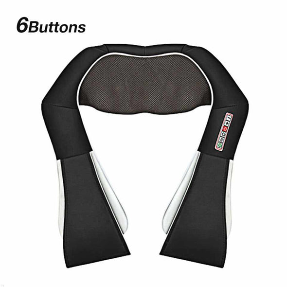 Neck Shoulder and Back Massager With Heat Massage / Low Noise and Over Heating Protection Mode – Beige / 4 Keys - Aroflit