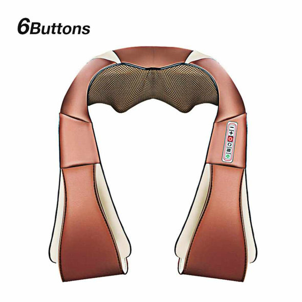 Neck Shoulder and Back Massager With Heat Massage / Low Noise and Over Heating Protection Mode – Beige / 4 Keys - Aroflit
