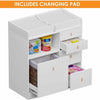 Nursery Baby Changing Table Dresser With Drawers - Aroflit
