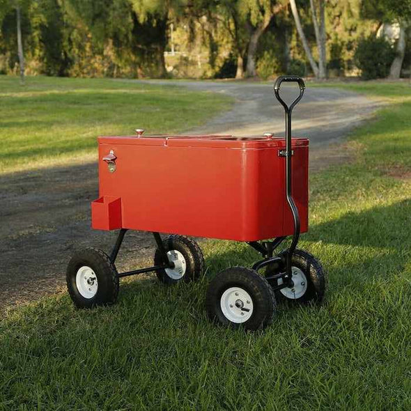 Outdoor Camping Ice Cooler Chest With Rolling Wheels - Aroflit
