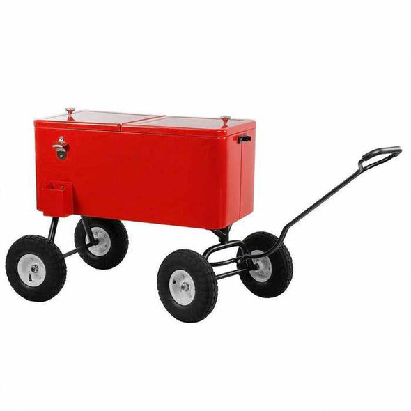 Outdoor Camping Ice Cooler Chest With Rolling Wheels - Aroflit