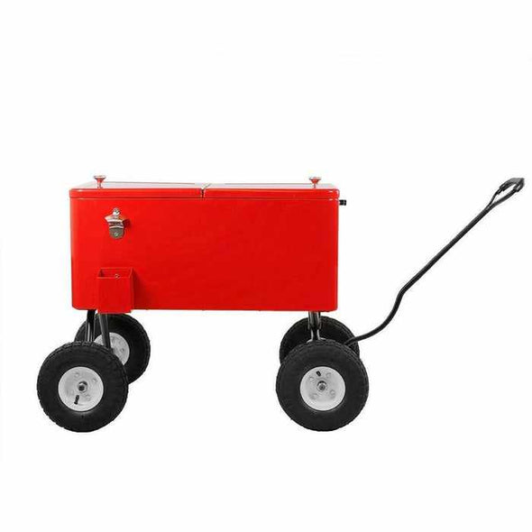 Outdoor Camping Ice Cooler Chest With Rolling Wheels - Aroflit