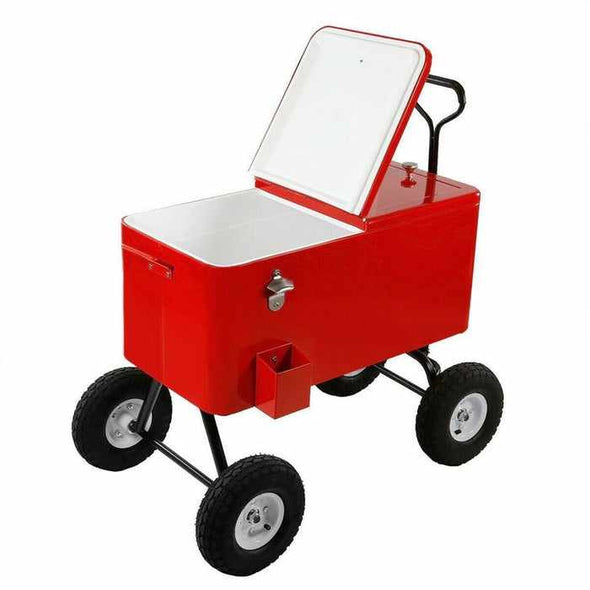 Outdoor Camping Ice Cooler Chest With Rolling Wheels - Aroflit