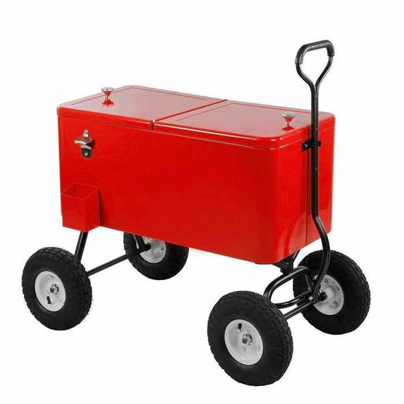 Outdoor Camping Ice Cooler Chest With Rolling Wheels - Aroflit