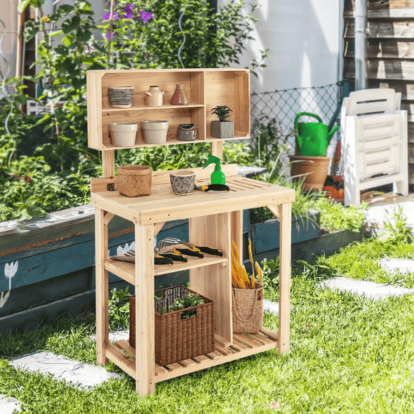 Outdoor Gardening Potting Workbench Table with Storage, Perfect - Aroflit
