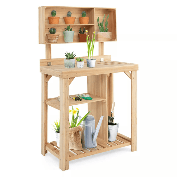 Outdoor Gardening Potting Workbench Table with Storage, Perfect - Aroflit