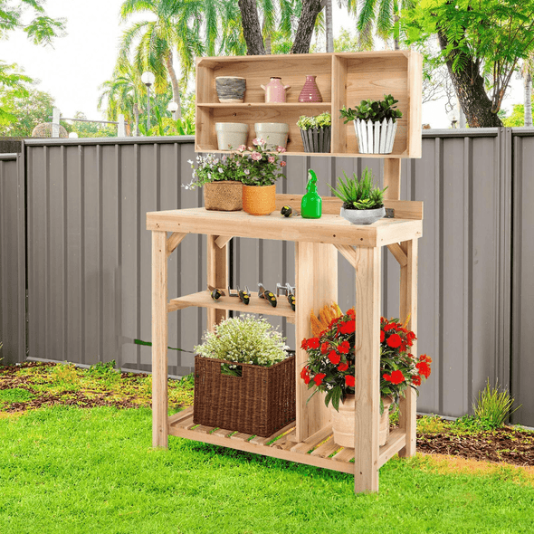 Outdoor Gardening Potting Workbench Table with Storage, Perfect - Aroflit