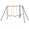 Outdoor Metal Swing Set Playground with Safe U - Shaped Seats for Kids - Aroflit
