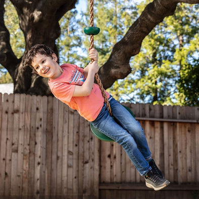 Outdoor Single Disk Tree Swing for Kids, Adjustable Height - Aroflit