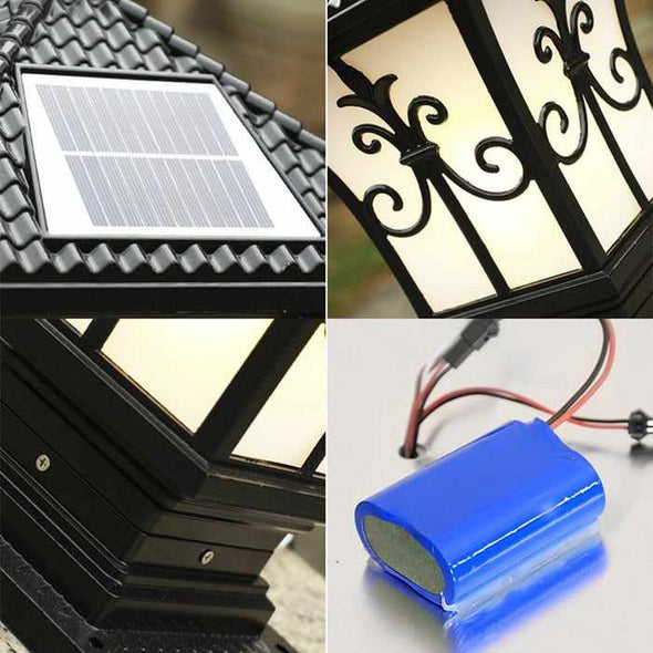 Outdoor Solar Fence Post Lantern Lights - Aroflit
