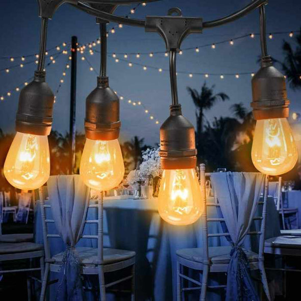 Outdoor String Lights 15 LED Bulbs Garden Lights - Aroflit