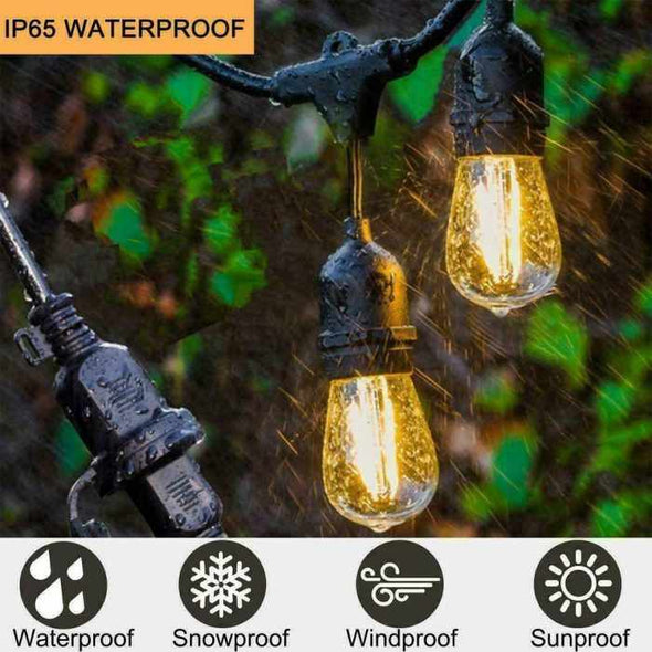 Outdoor String Lights 15 LED Bulbs Garden Lights - Aroflit