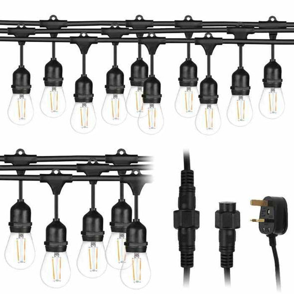 Outdoor String Lights 15 LED Bulbs Garden Lights - Aroflit