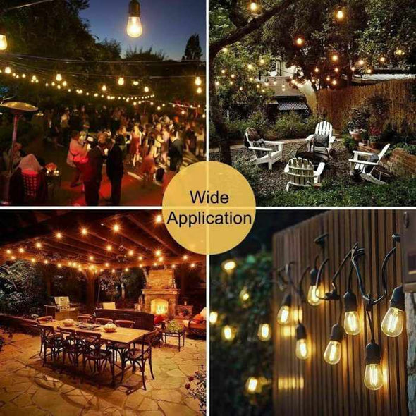 Outdoor String Lights 15 LED Bulbs Garden Lights - Aroflit
