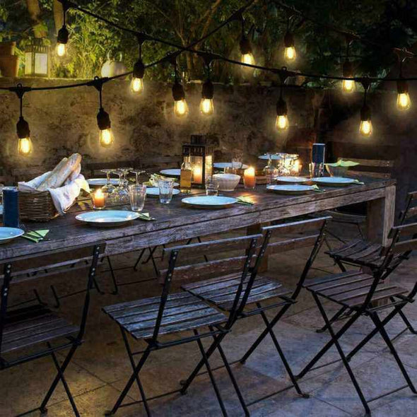 Outdoor String Lights 15 LED Bulbs Garden Lights - Aroflit