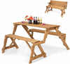 Outdoor Wooden Folding Picnic Table Bench - Aroflit